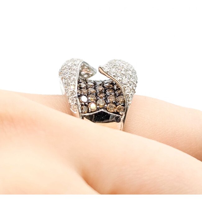 Ring Wave 2.0ctw Round Diamonds 18kw Sz6 11.9g 225080044