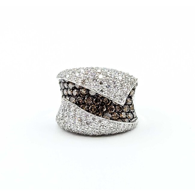 Ring Wave 2.0ctw Round Diamonds 18kw Sz6 11.9g 225080044
