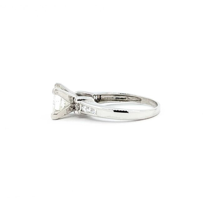 Ring 1.57ct Princess Diamond .12ctw Diamonds 14kw sz5.25 3.7g 225080085