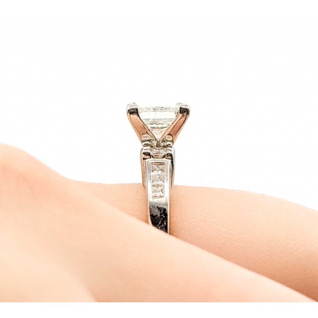 Ring 1.57ct Princess Diamond .12ctw Diamonds 14kw sz5.25 3.7g 225080085