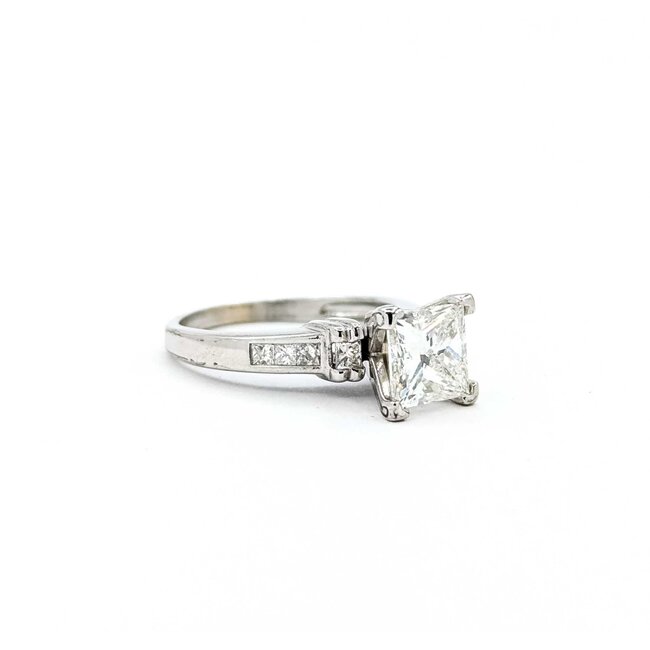 Ring 1.57ct Princess Diamond .12ctw Diamonds 14kw sz5.25 3.7g 225080085
