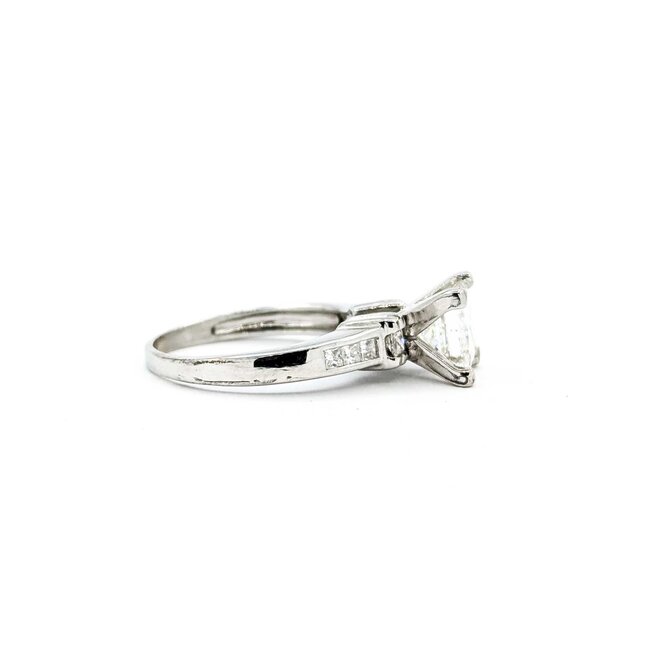 Ring 1.57ct Princess Diamond .12ctw Diamonds 14kw sz5.25 3.7g 225080085