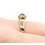 Ring .02ctw Single Cut Diamonds .27ct Pink Tourmaline 14ky 8mm Sz7.5 3.13g 225090006