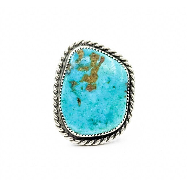 Ring Native American Turquoise SS 28.7x22.5mm Sz8.5 12.3g 225080028