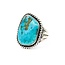 Ring Native American Turquoise SS 28.7x22.5mm Sz8.5 12.3g 225080028