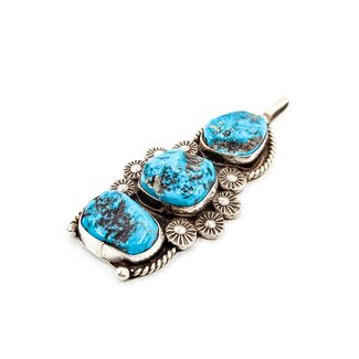 Pendant Native American 3 Stone Turquoise SS 71.4x31mm 25.4 225080029