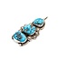 Pendant Native American 3 Stone Turquoise SS 71.4x31mm 25.4 225080029