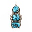Pendant Native American 3 Stone Turquoise SS 71.4x31mm 25.4 225080029