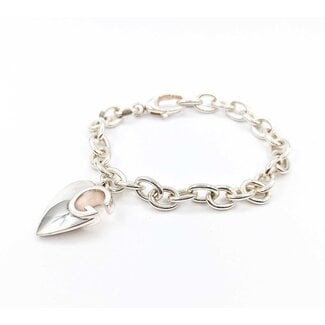 Bracelet Gucci Heart Charm Rolo Link 925 8.5mm 8" 37g 125082006