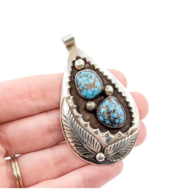 Pendant Native American Turquoise SS 63x36mm 23.1g 225080026