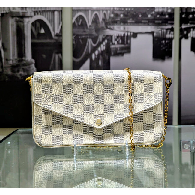 Handbag Louis Vuitton Pouchette Felicie Daimer Azur N40491 125095041