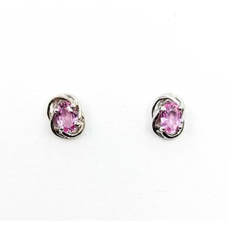 Earrings 1.30ct Pink Sapphire 14kw 9x7mm 1.62g 225090009