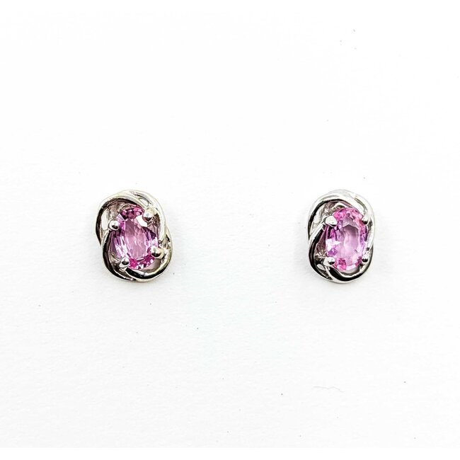Earrings 1.30ct Pink Sapphire 14kw 9x7mm 1.62g 225090009