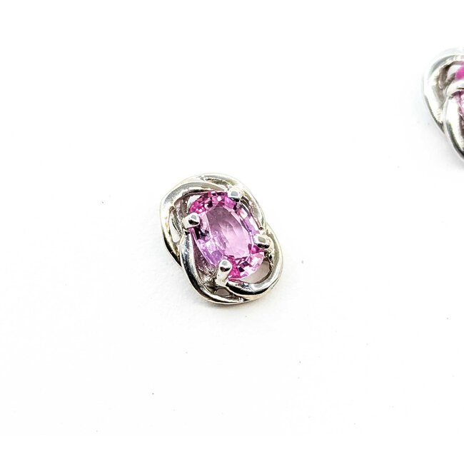 Earrings 1.30ct Pink Sapphire 14kw 9x7mm 1.62g 225090009