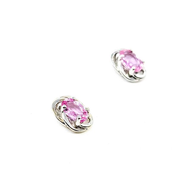 Earrings 1.30ct Pink Sapphire 14kw 9x7mm 1.62g 225090009