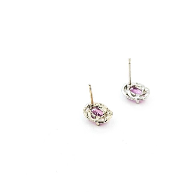 Earrings 1.30ct Pink Sapphire 14kw 9x7mm 1.62g 225090009