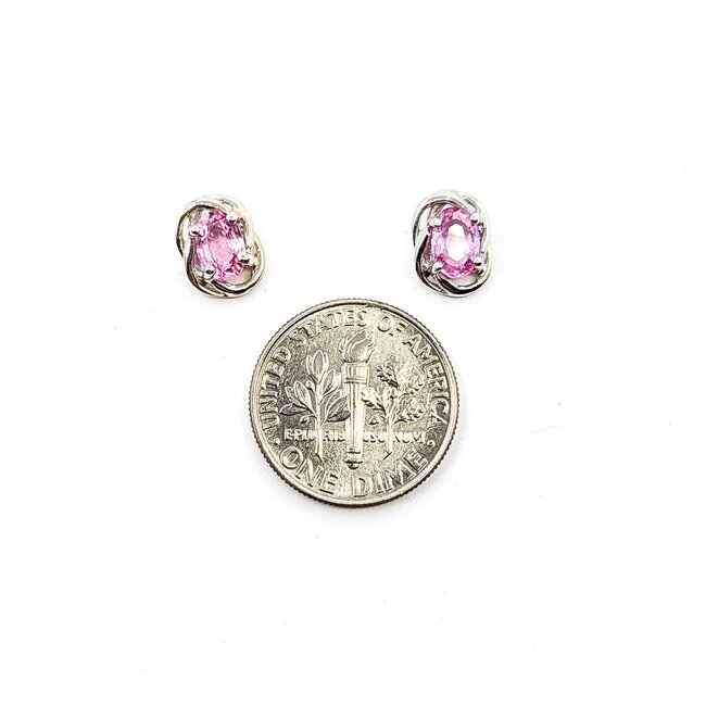 Earrings 1.30ct Pink Sapphire 14kw 9x7mm 1.62g 225090009