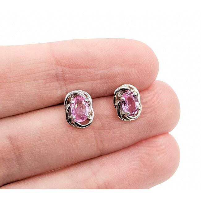 Earrings 1.30ct Pink Sapphire 14kw 9x7mm 1.62g 225090009