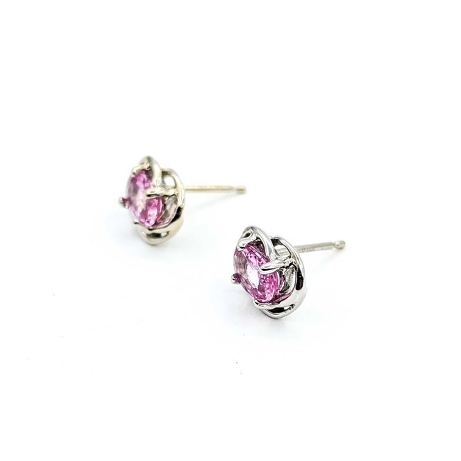 Earrings 1.30ct Pink Sapphire 14kw 9x7mm 1.62g 225090009