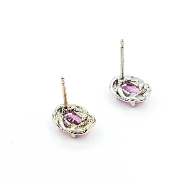 Earrings 1.30ct Pink Sapphire 14kw 9x7mm 1.62g 225090009