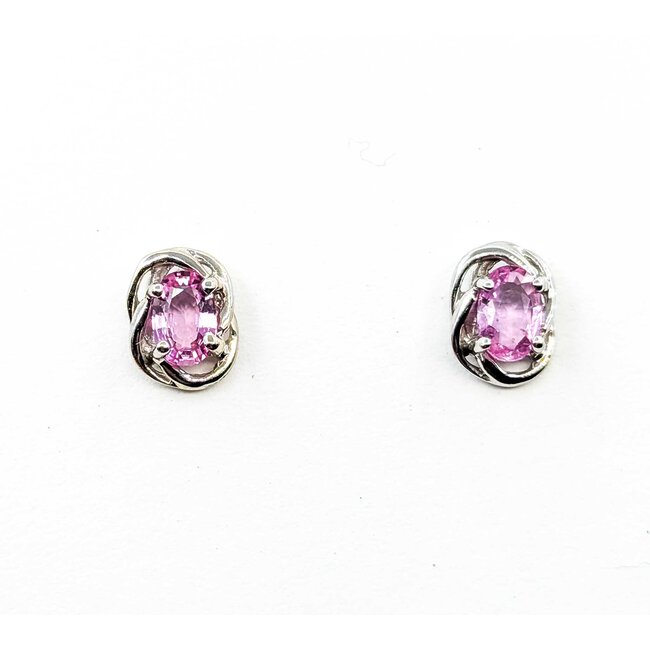 Earrings 1.30ct Pink Sapphire 14kw 9x7mm 1.62g 225090009