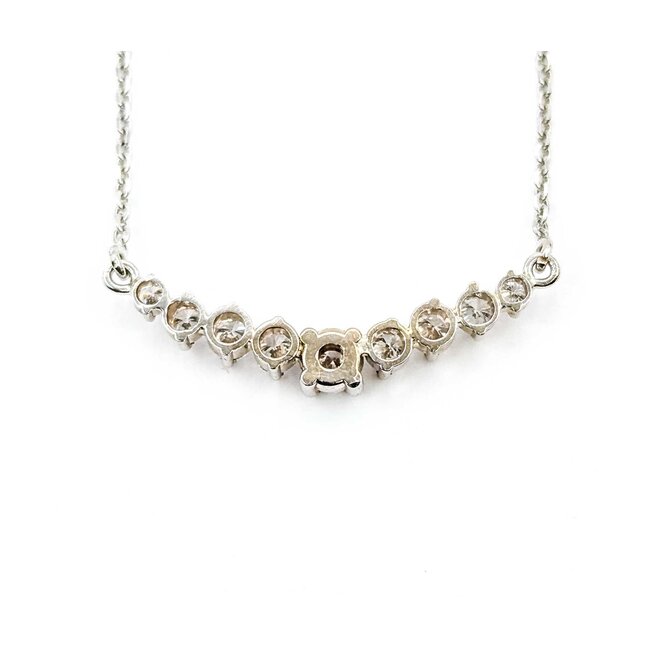 Necklace 9 Stone .75ctw Round Diamonds 14w 32x4.5mm 19.5" 4.65g 225090014