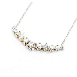 Necklace 9 Stone .75ctw Round Diamonds 14w 32x4.5mm 19.5" 4.65g 225090014