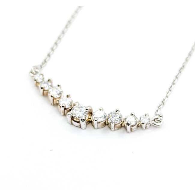 Necklace 9 Stone .75ctw Round Diamonds 14w 32x4.5mm 19.5" 4.65g 225090014