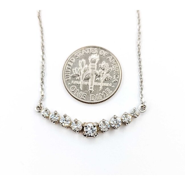 Necklace 9 Stone .75ctw Round Diamonds 14w 32x4.5mm 19.5" 4.65g 225090014