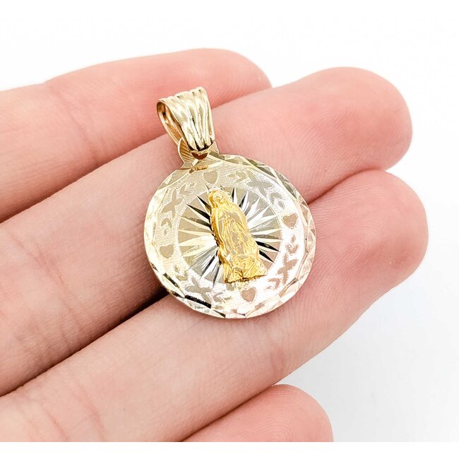 Pendant Virgin Mary Medallion 14ktt .75x.75" 1.94g 125092010