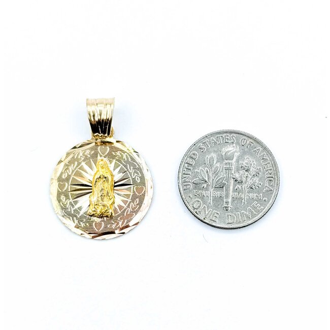 Pendant Virgin Mary Medallion 14ktt .75x.75" 1.94g 125092010
