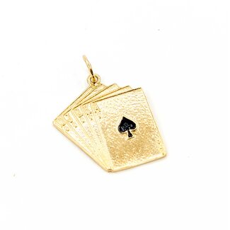 Pendant Royal Flush Poker Cards 14ky 1x.8" 3.09g 125092013