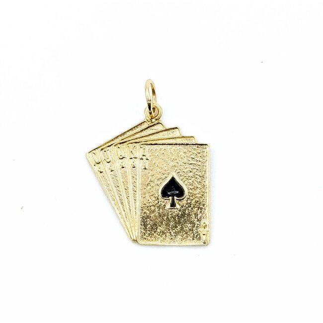 Pendant Royal Flush Poker Cards 14ky 1x.8" 3.09g 125092013