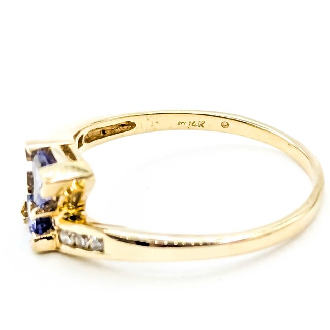 Ring .06ctw Round Diamonds .60ctw Purple Tanzanite 14ky 8.5mm Sz8.5 2.54g 225090003