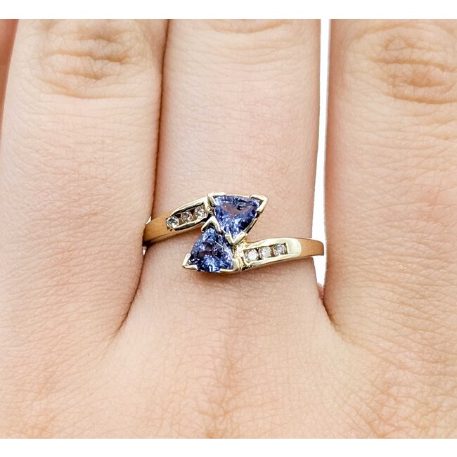 Ring .06ctw Round Diamonds .60ctw Purple Tanzanite 14ky 8.5mm Sz8.5 2.54g 225090003