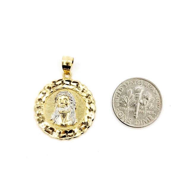 Pendant Jesus Medallion 10ky .9x9" 1.9g 125092016