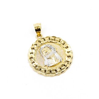 Pendant Jesus Medallion 10ky .9x9" 1.9g 125092016