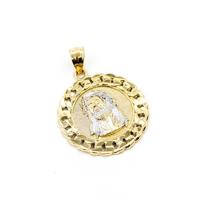 Pendant Jesus Medallion 10ky .9x9" 1.9g 125092016