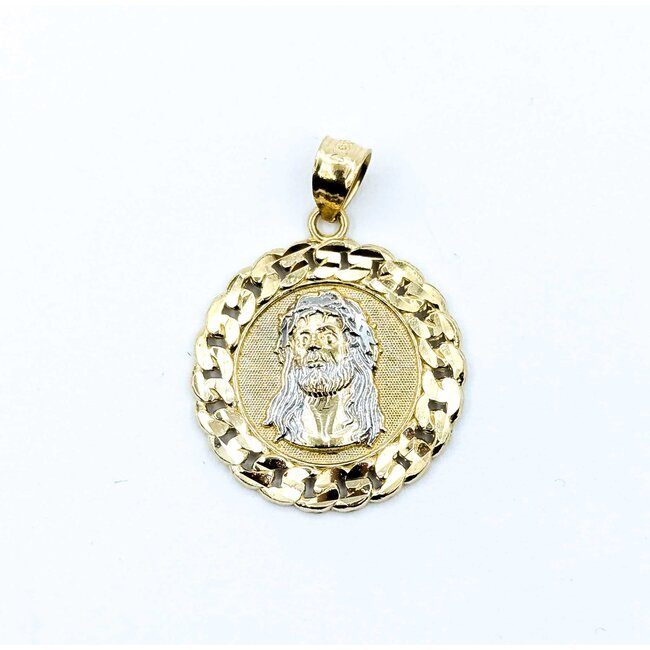 Pendant Jesus Medallion 10ky .9x9" 1.9g 125092016
