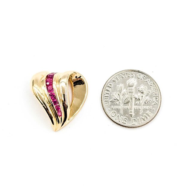 Pendant .25ctw Ruby 14ky 18x17mm 3.54g 225080075