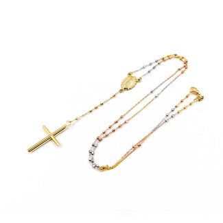 Necklace Rosary Rolo Link Lobster Clasp 14tt 1.8mm 17" 3.76g 125092002