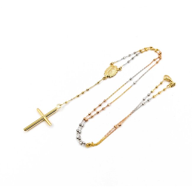 Necklace Rosary Rolo Link Lobster Clasp 14tt 1.8mm 17" 3.76g 125092002