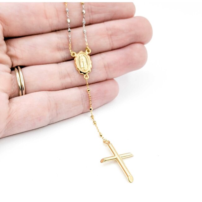 Necklace Rosary Rolo Link Lobster Clasp 14tt 1.8mm 17" 3.76g 125092002