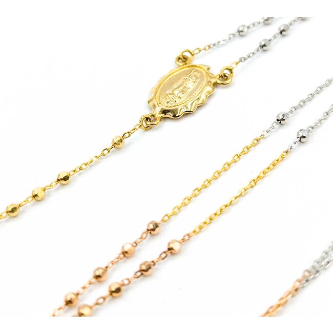 Necklace Rosary Rolo Link Lobster Clasp 14tt 1.8mm 17" 3.76g 125092002