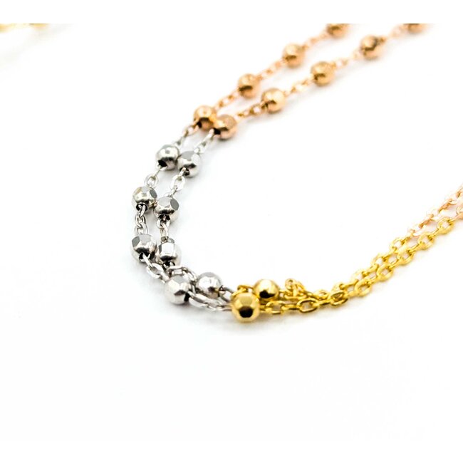 Necklace Rosary Rolo Link Lobster Clasp 14tt 1.8mm 17" 3.76g 125092002