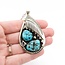 Pendant Native American 22" chain Turquoise SS 64x37mm 31.4g 225080027