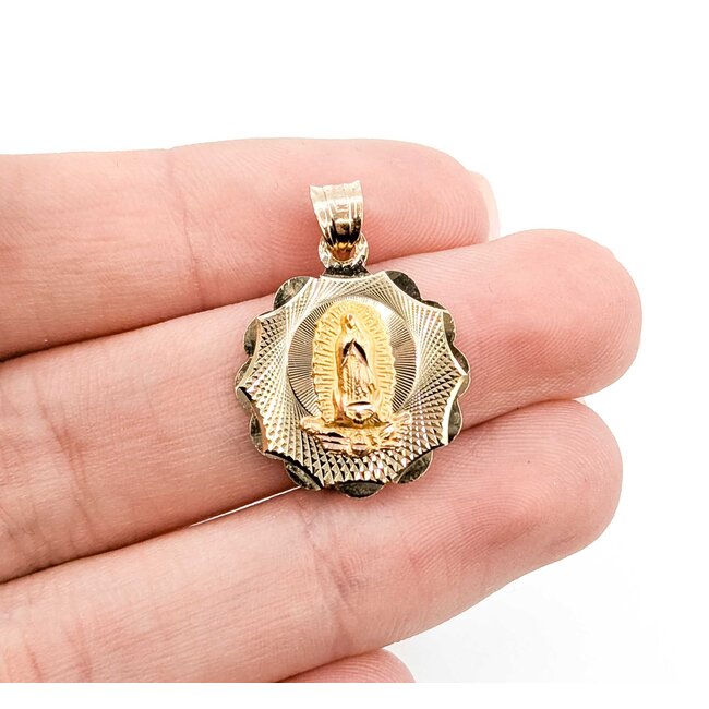 Pendant Virgin Mary Medallion 10ky 1x.75" 1.51g 125092018