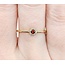 Ring Three Stone .05ctw Round Diamonds 1.29ct Garnet 10ky sz7.25 1.78g 125060129