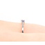 Ring Split Band .05ct White Topaz .05ct Amethyst 10kw sz6.5 1.45g 125060135