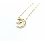Necklace Crescent & Star .08ctw Round Diamonds 14ky 15.5"-16.5"-17.5" 1.61g 125060141